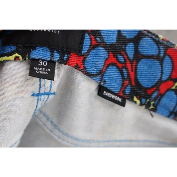 Obey Propaganda Jeans Mens Size 30 Multicolor Paint Splatter Regular Straight - Picture 12 of 13